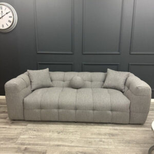Boucle Teddy Fabric 3 Seater Bubble Sofa Grey Boucle