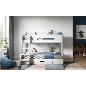 FLICK TRIPLE BUNK BED WHITE WITH STORAGE