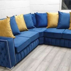 Layla Sofa Fabric Upholstered Metal stud design