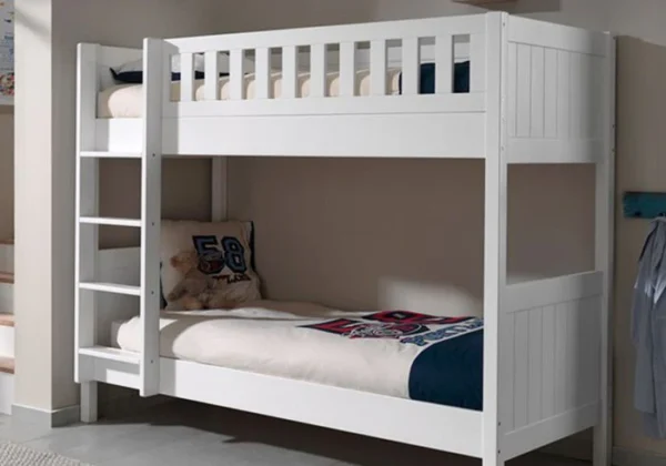 Louis Wooden Bunk Bed in White and Grey