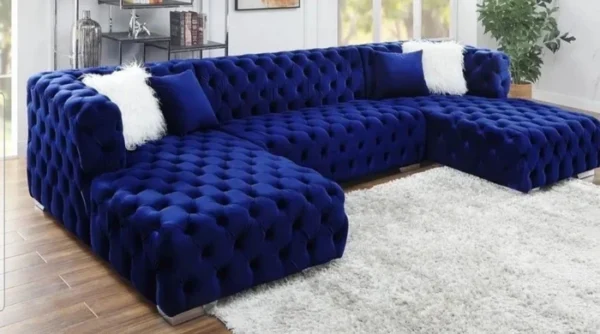 Luxury Chesterfield modular upholstered U shape sofa