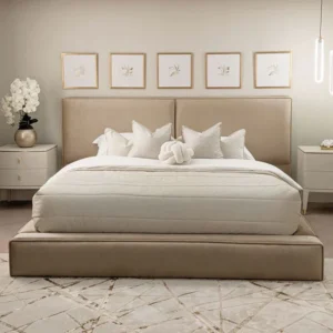 Tempa Modern Velvet Platform Bed Piping Border