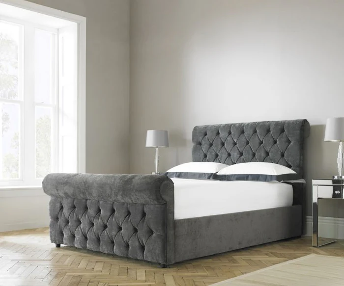 Valentino Chesterfield Sleigh Bed