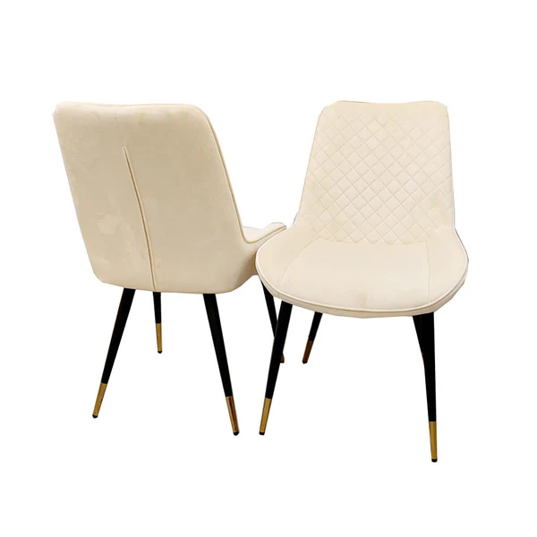 Luna Velvet Quilted Dining Chair Black, Green, Grey, Teal, Cream and Navy