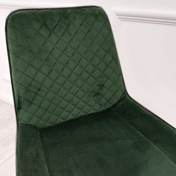 Luna Velvet Quilted Dining Chair Black, Green, Grey, Teal, Cream and Navy - Image 11