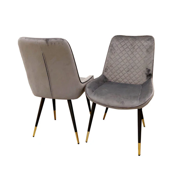 Luna Velvet Quilted Dining Chair Black, Green, Grey, Teal, Cream and Navy - Image 13