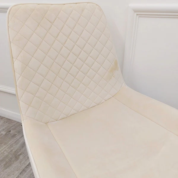 Luna Velvet Quilted Dining Chair Black, Green, Grey, Teal, Cream and Navy - Image 3