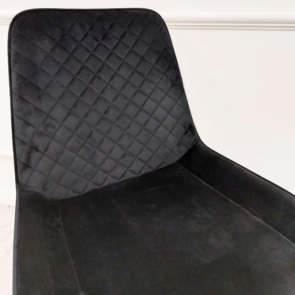 Luna Velvet Quilted Dining Chair Black, Green, Grey, Teal, Cream and Navy - Image 7