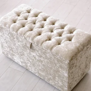 Ottoman Storage Box Upholstered Pouffe