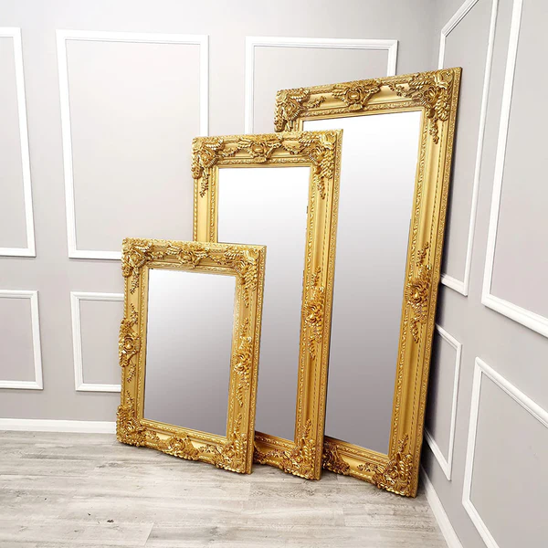 Roma Antique Baroque Style Oversized Mirrors Gold Silver Grey