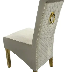 Tall Velvet Dining Chair Gold Ring Knocker and Legs