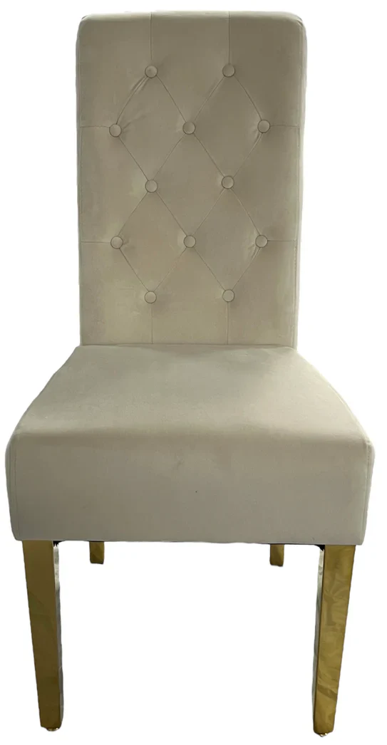 Tall Velvet Dining Chair Gold Ring Knocker and Legs - Image 4