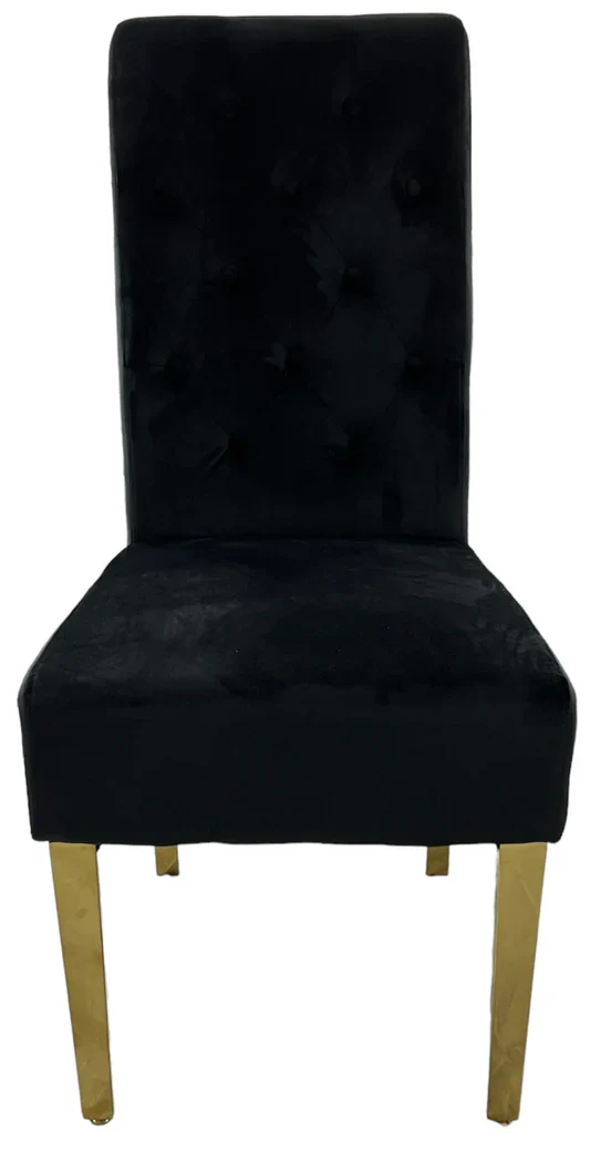Tall Velvet Dining Chair Gold Ring Knocker and Legs - Image 8